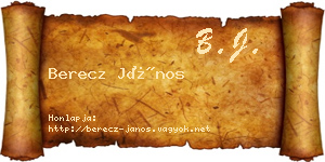 Berecz János névjegykártya