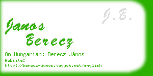 janos berecz business card